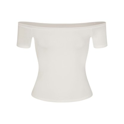 COTTON JERSEY OFF THE SHOULDER TOP - MARBLE - image 10