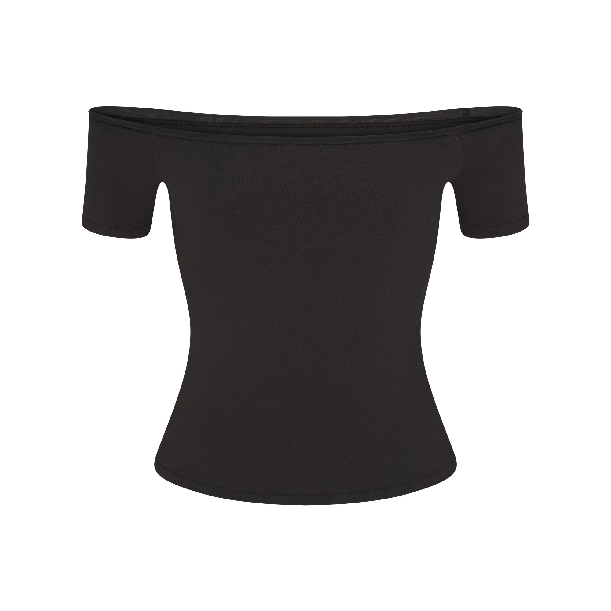 COTTON JERSEY OFF THE SHOULDER TOP - SOOT - image 25