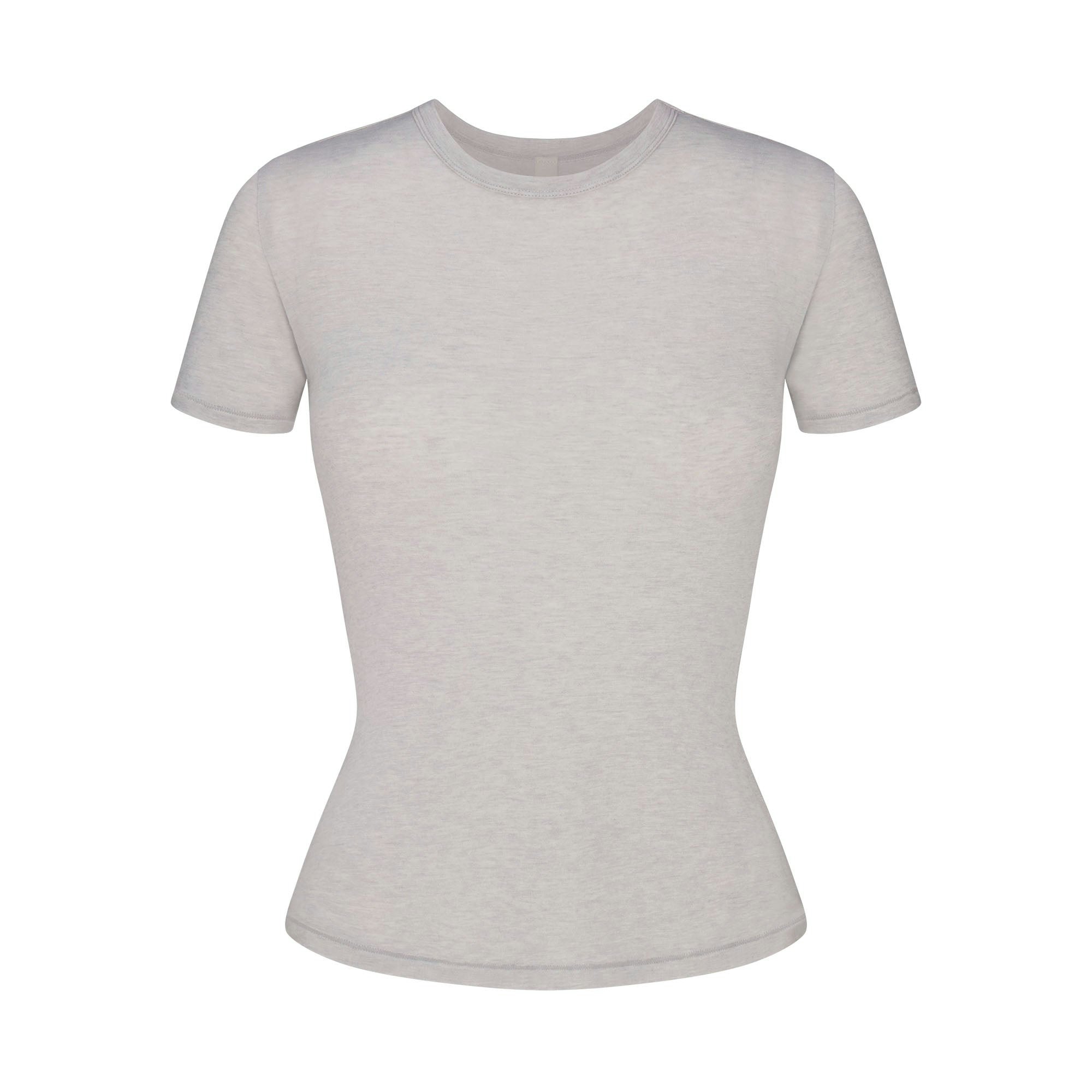 SHEER MODAL LONG T-SHIRT - HEATHER GREY - image 5