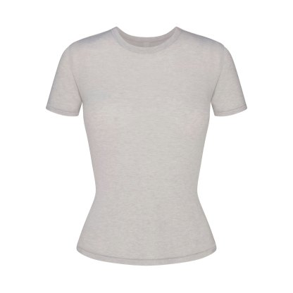 SHEER MODAL LONG T-SHIRT - HEATHER GREY - image 5