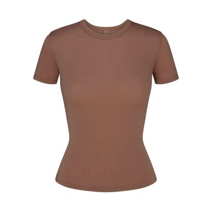 SHEER MODAL LONG T-SHIRT - SIENNA - image 10