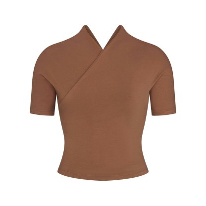 COTTON JERSEY WRAP TOP - JASPER - image 5