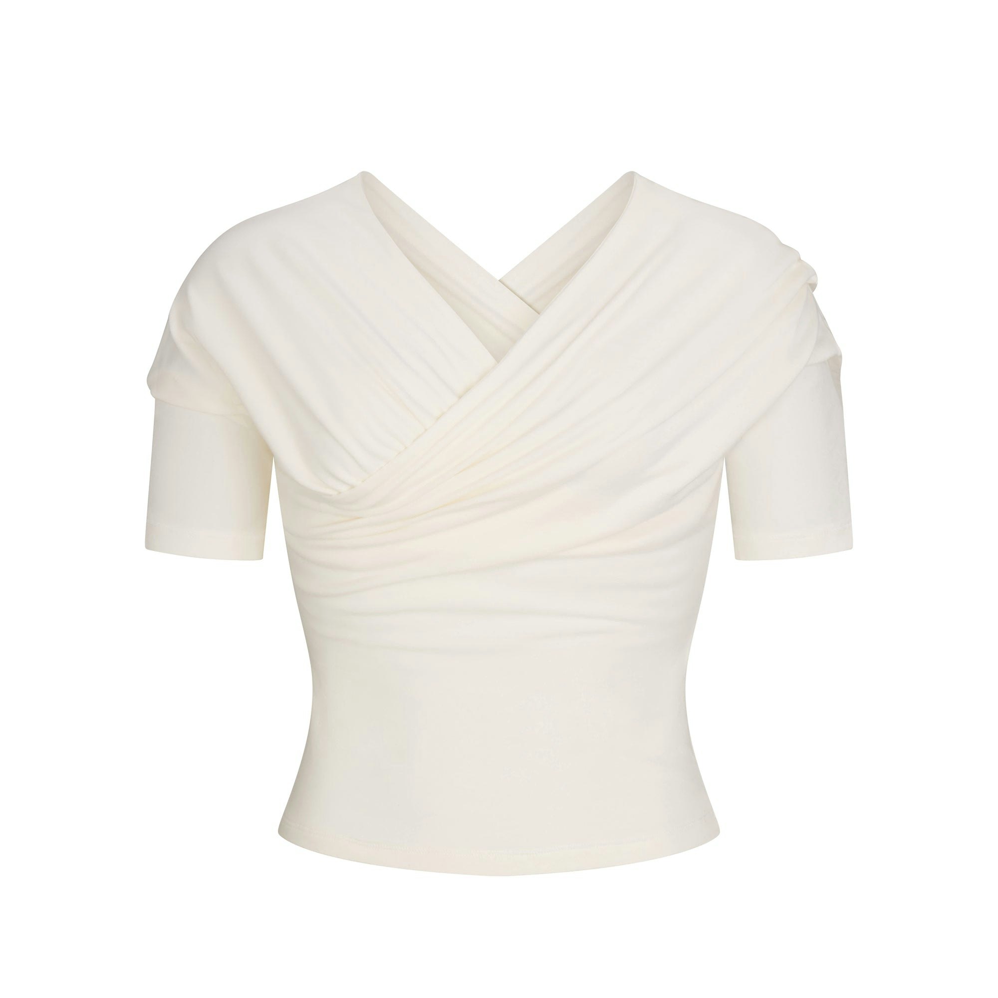 COTTON JERSEY WRAP TOP - MARBLE - image 14