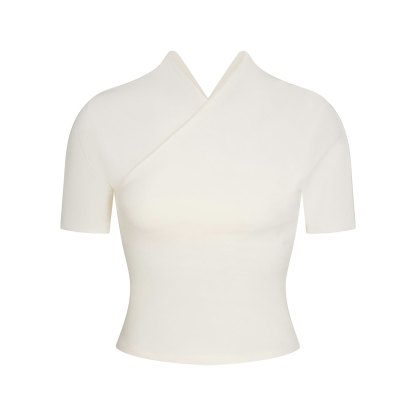 COTTON JERSEY WRAP TOP - MARBLE - image 12