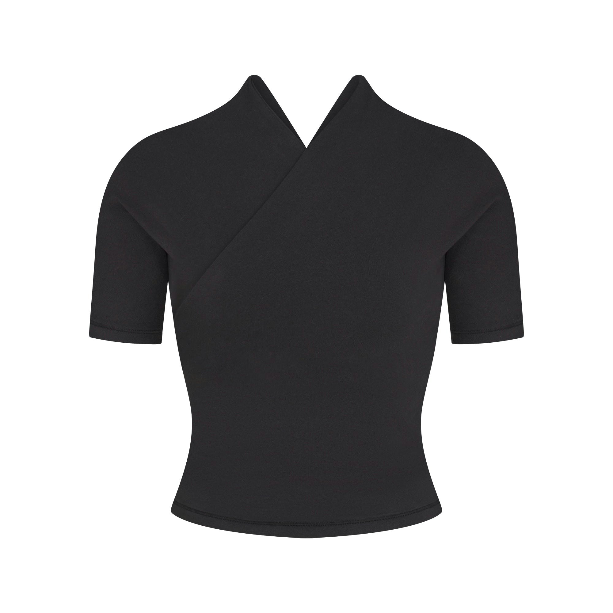COTTON JERSEY WRAP TOP - SOOT - image 18