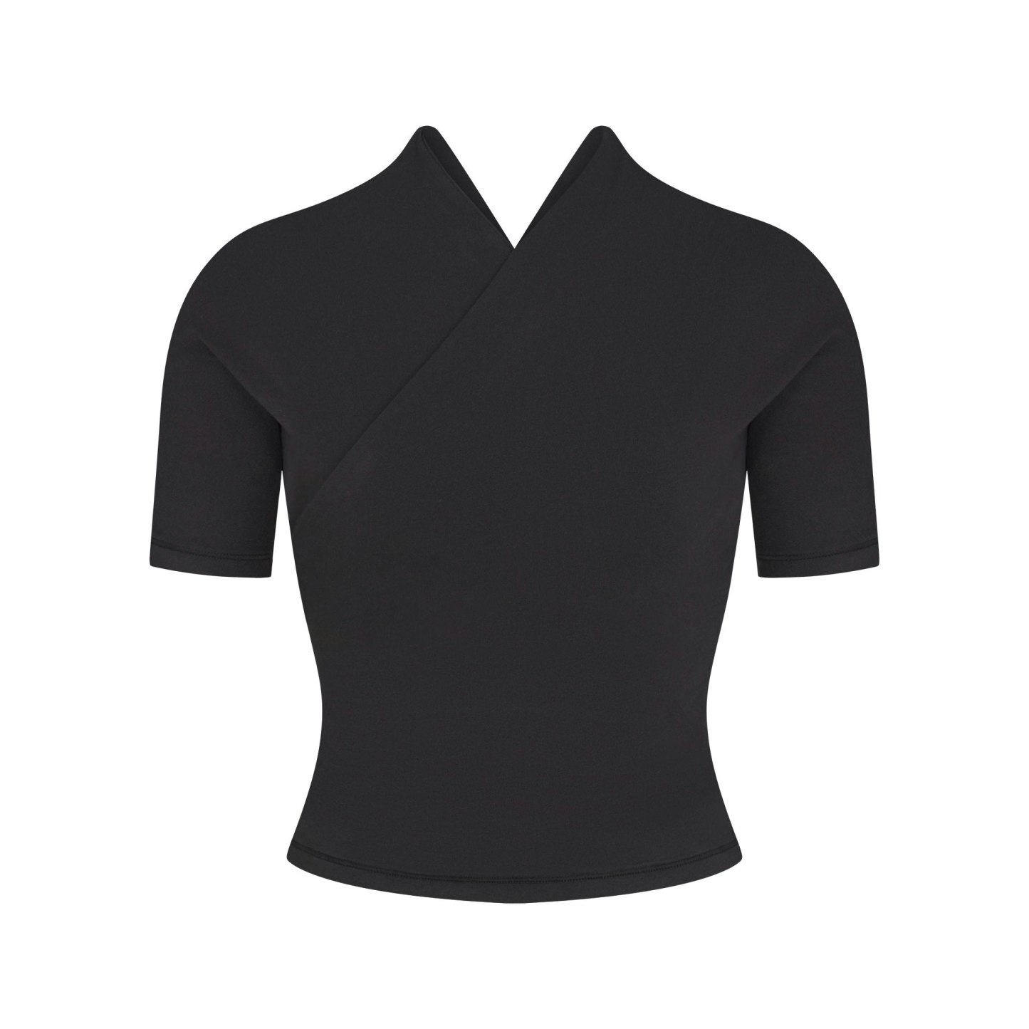 COTTON JERSEY WRAP TOP - SOOT - image 18