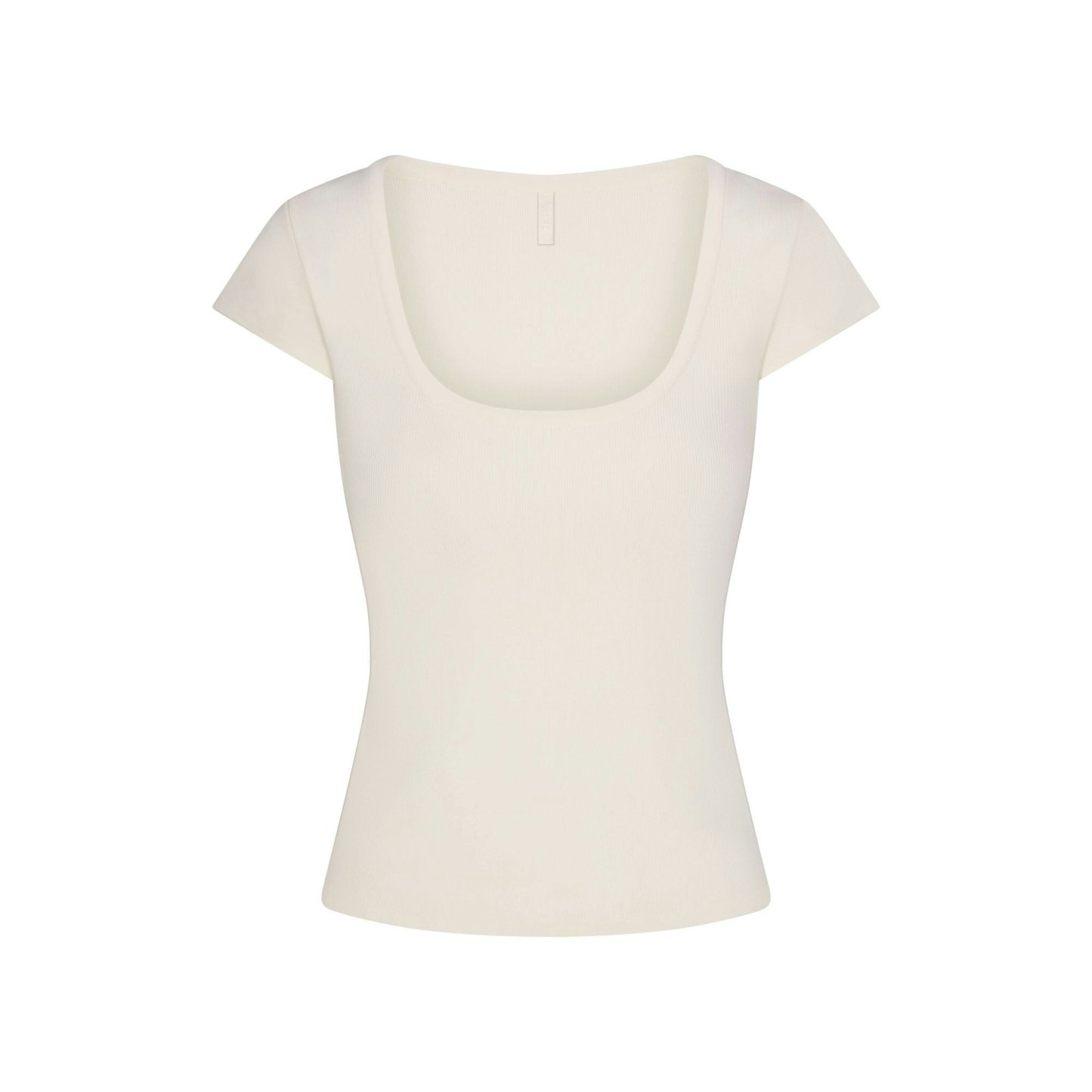 REFINED KNIT SCOOP NECK TOP - EGRET - image 14