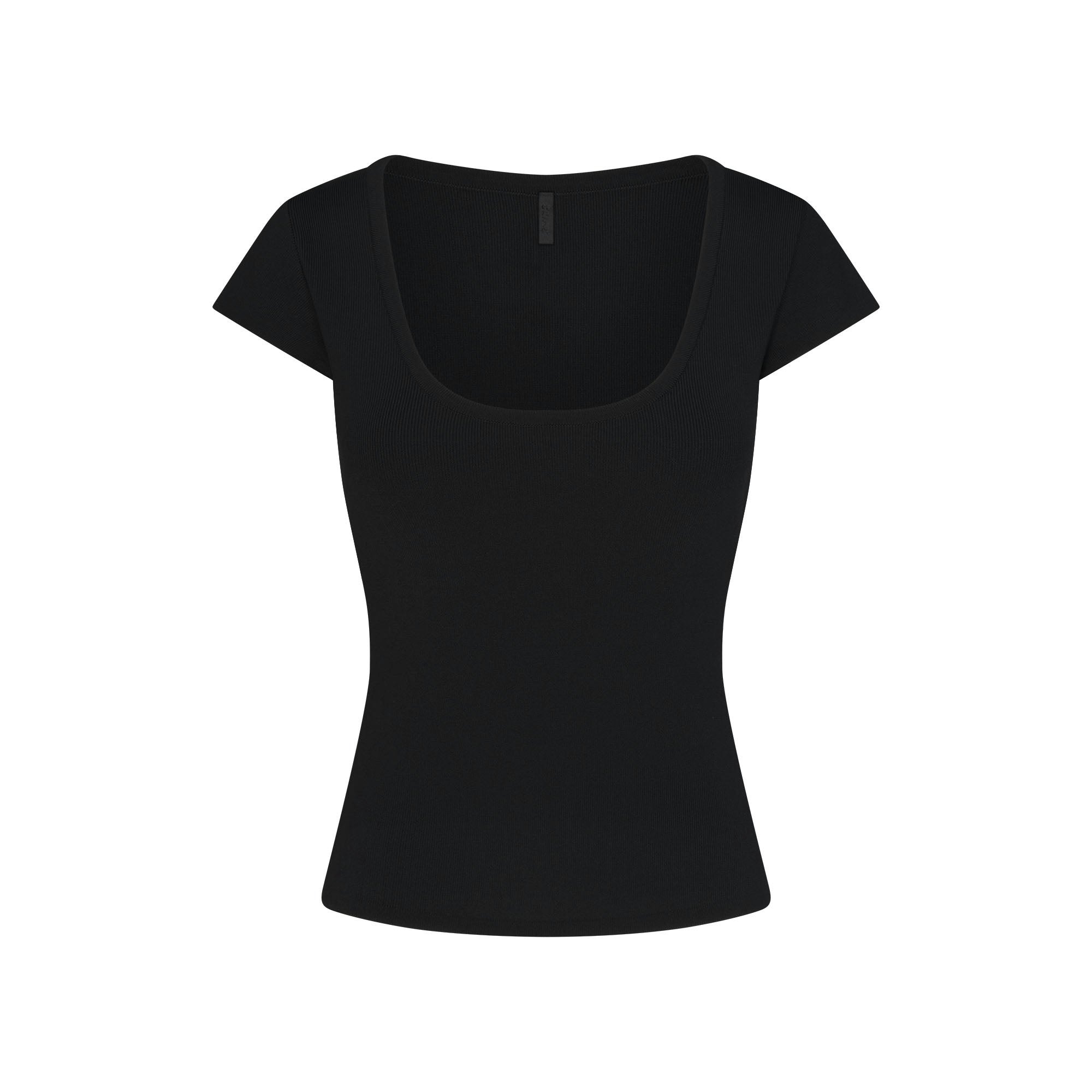 REFINED KNIT SCOOP NECK TOP - OBSIDIAN - image 9