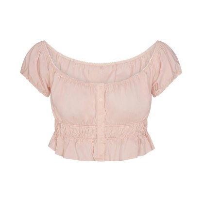 POPLIN APPAREL OFF THE SHOULDER TOP - DUSTY PINK - image 5