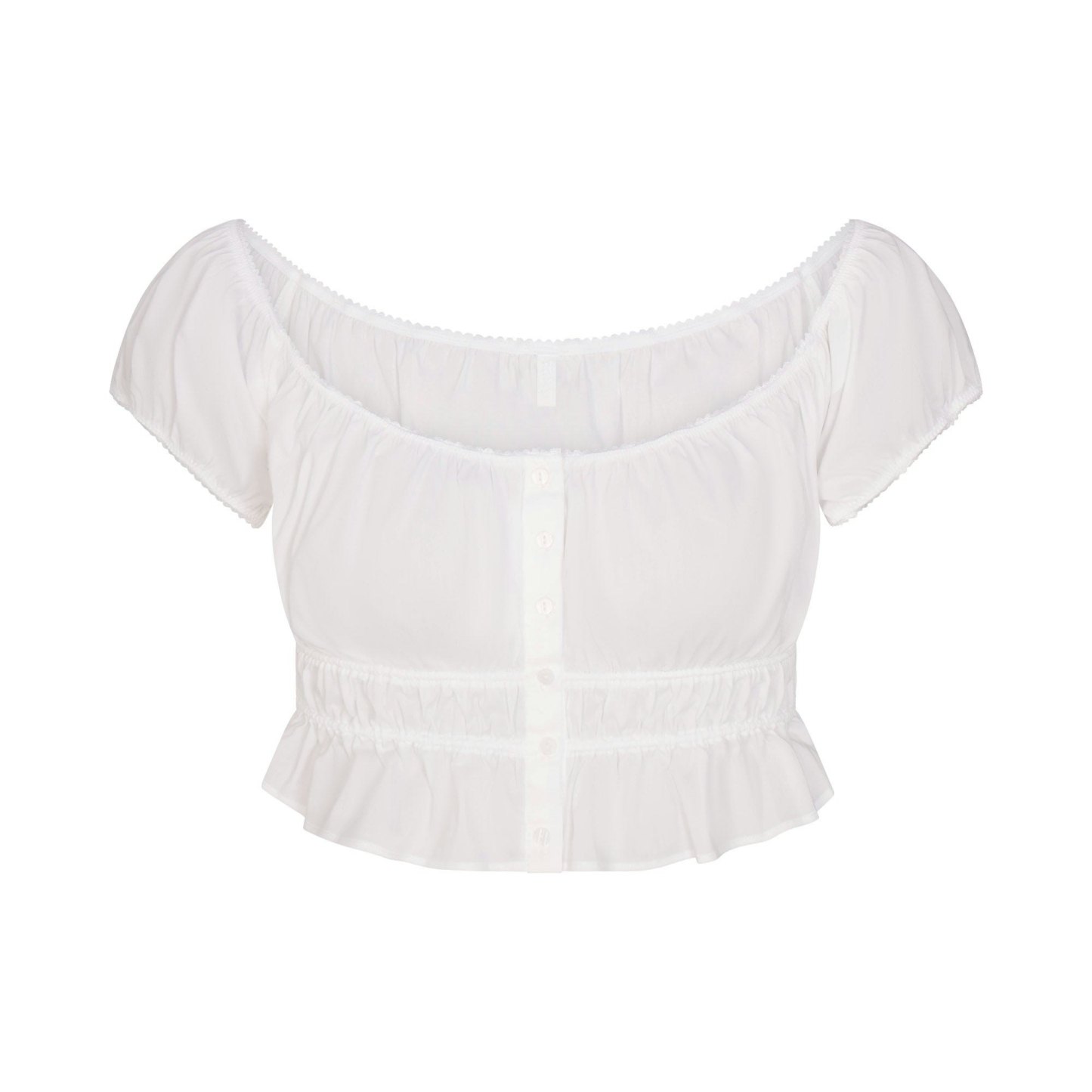 POPLIN APPAREL OFF THE SHOULDER TOP - SNOW - image 10