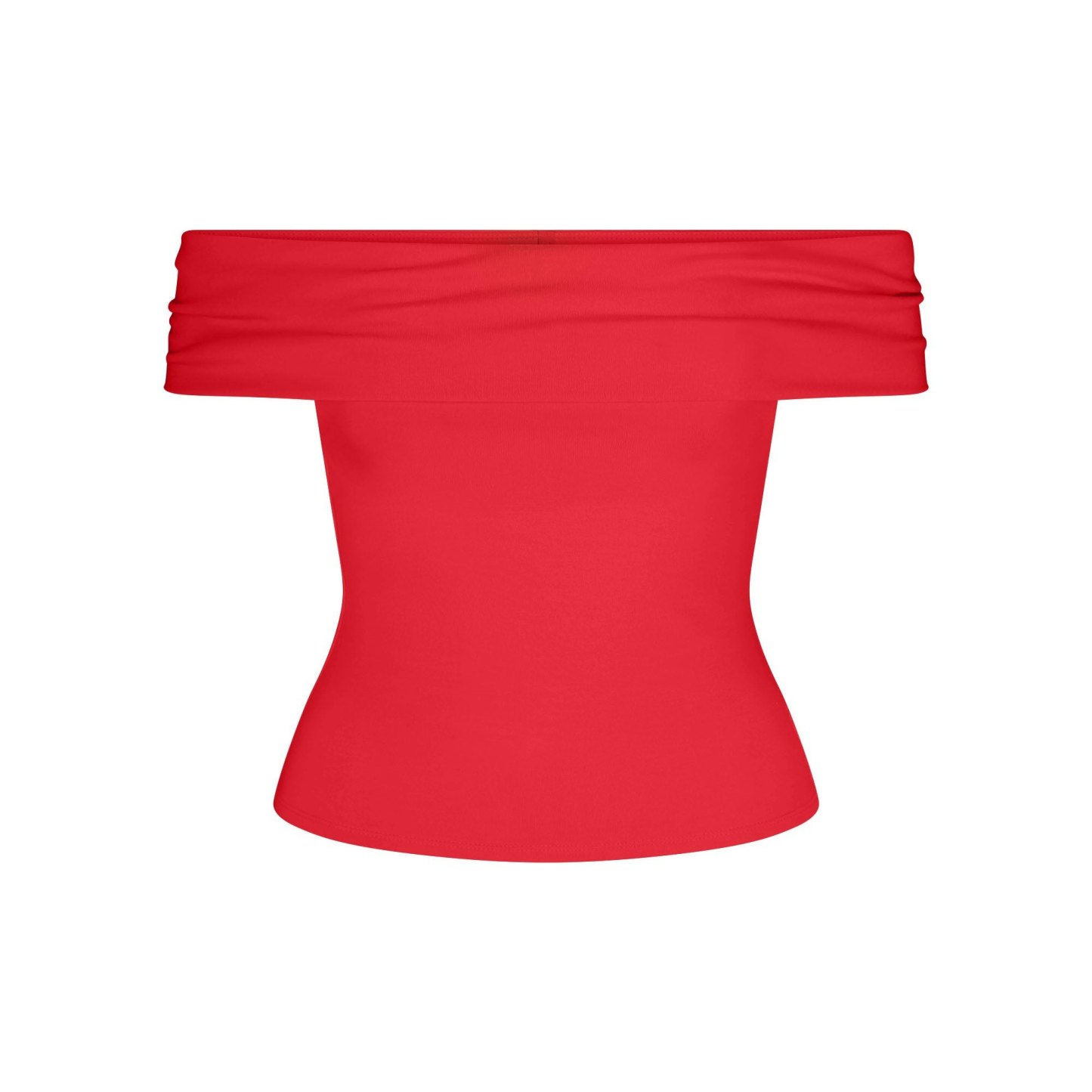 SMOOTH LAYERS ASYMMETRICAL OFF THE SHOULDER TOP - CARMINE - image 5
