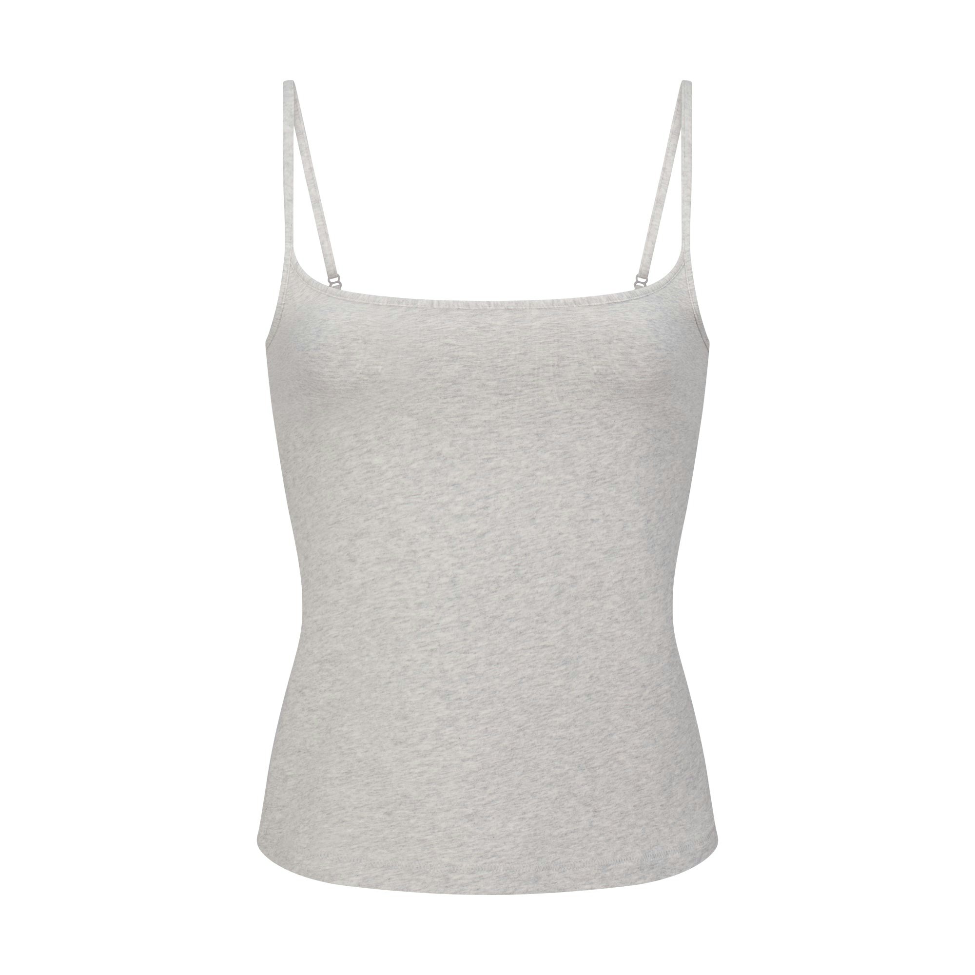 COTTON JERSEY SCOOP NECK CAMI - LIGHT HEATHER GREY - image 49