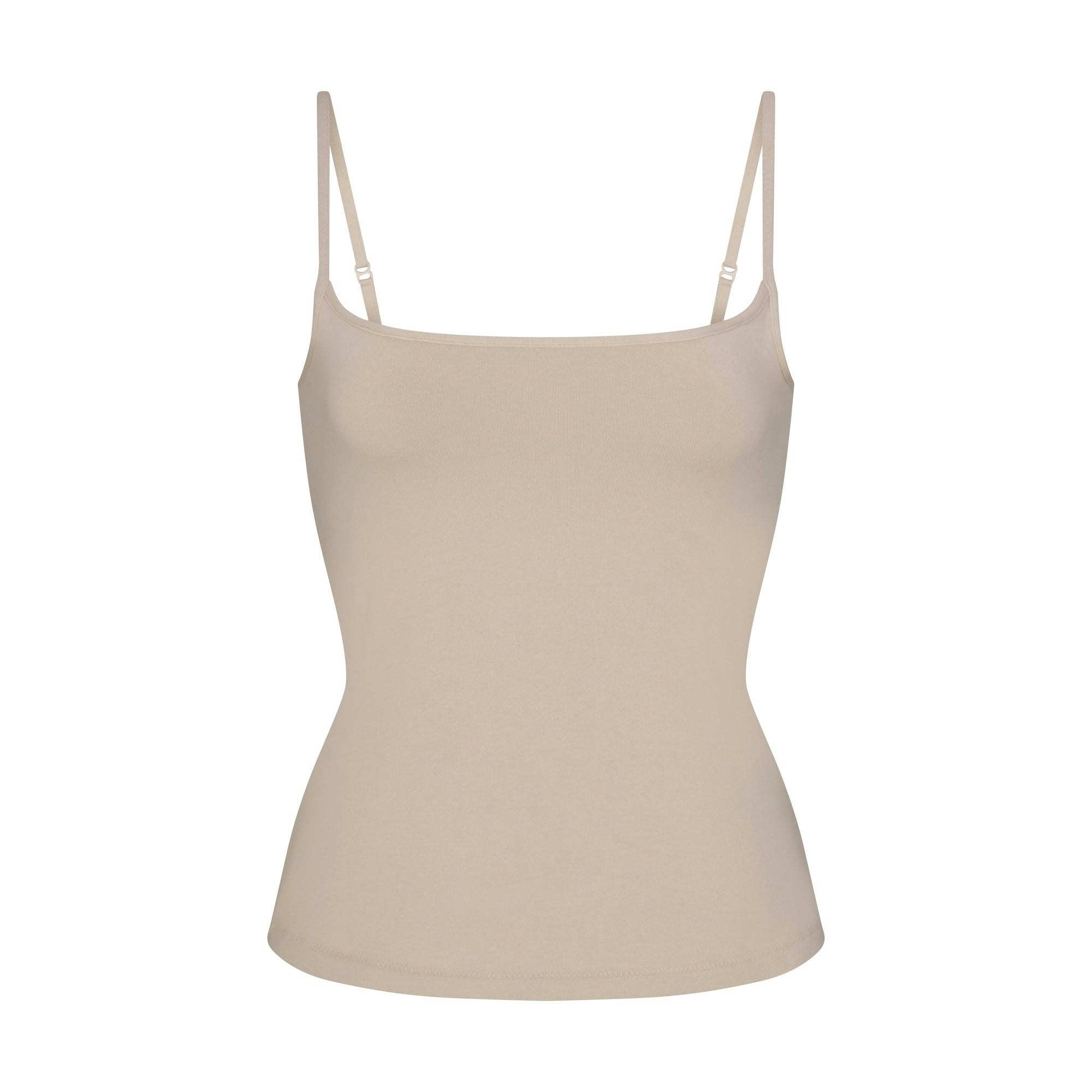 COTTON JERSEY SCOOP NECK CAMI - STONE - image 11