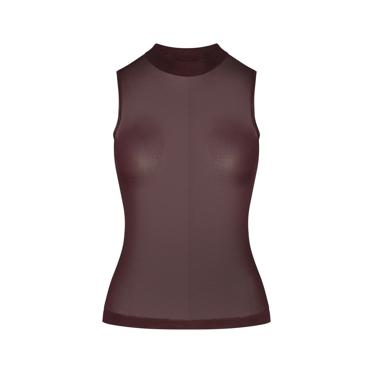 SLINKY KNIT MOCK NECK TANK - CURRANT - image 6