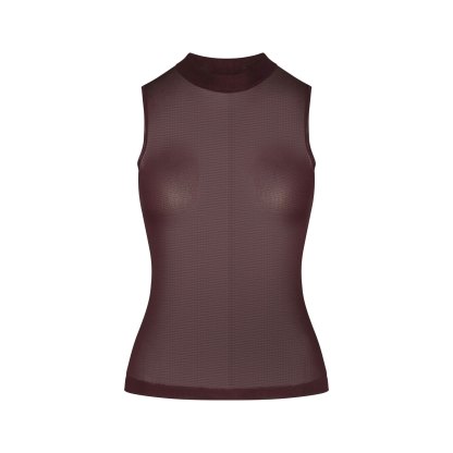 SLINKY KNIT MOCK NECK TANK - CURRANT - image 6