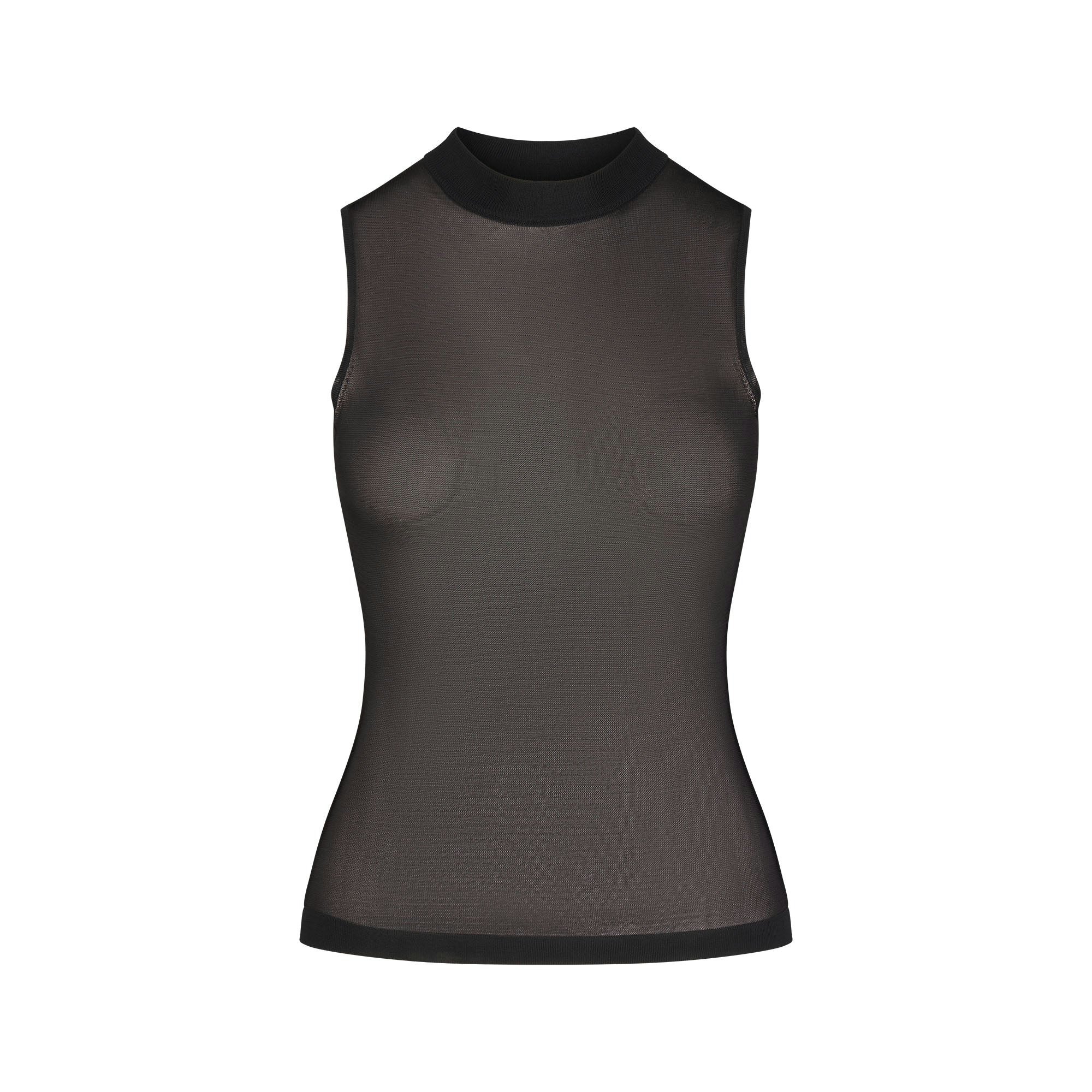 SLINKY KNIT MOCK NECK TANK - OBSIDIAN - image 17