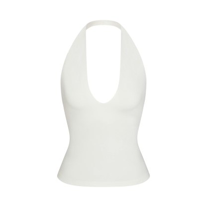 SMOOTH LAYERS HALTER TOP - EGRET - image 6