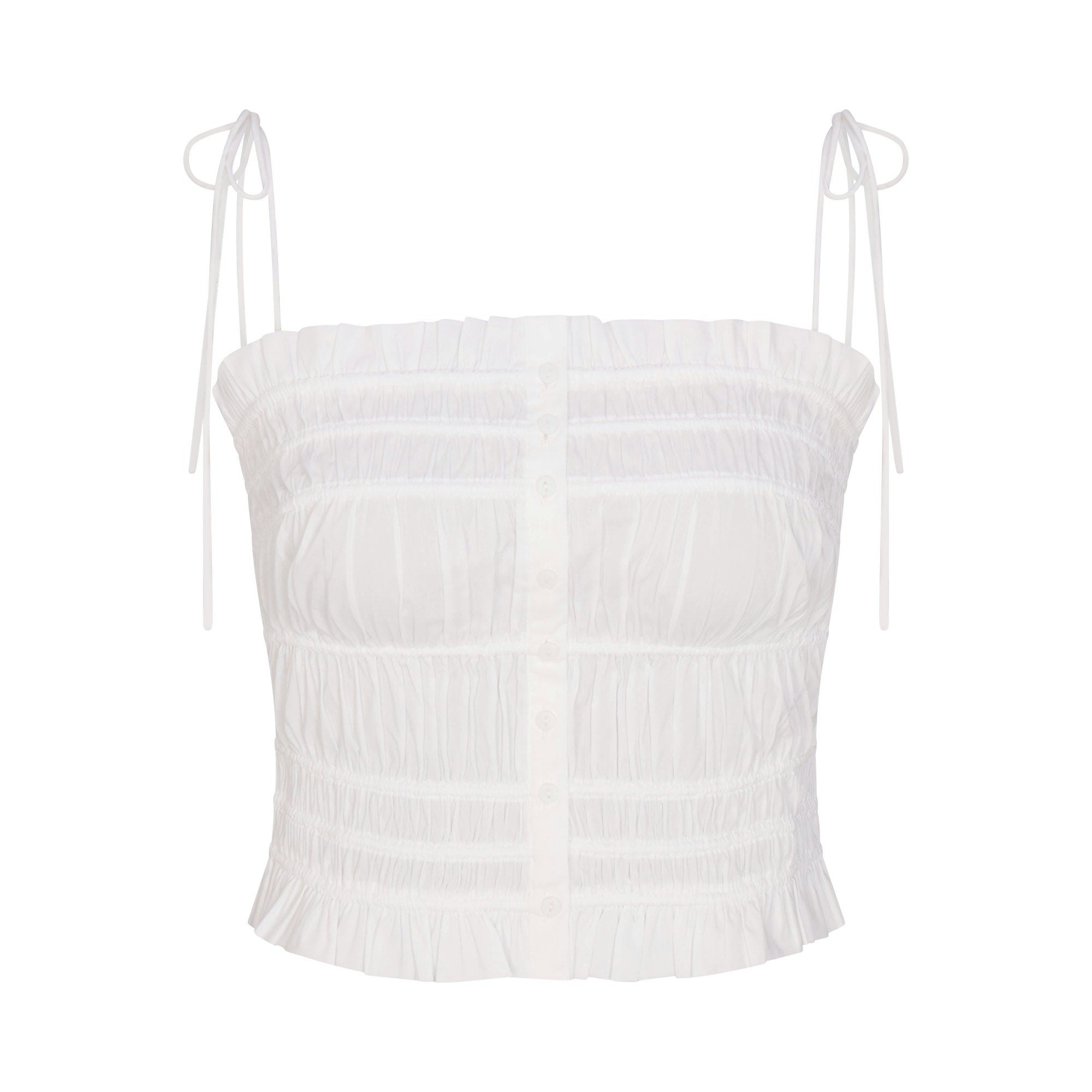 POPLIN APPAREL RUFFLE CAMI - SNOW - image 10
