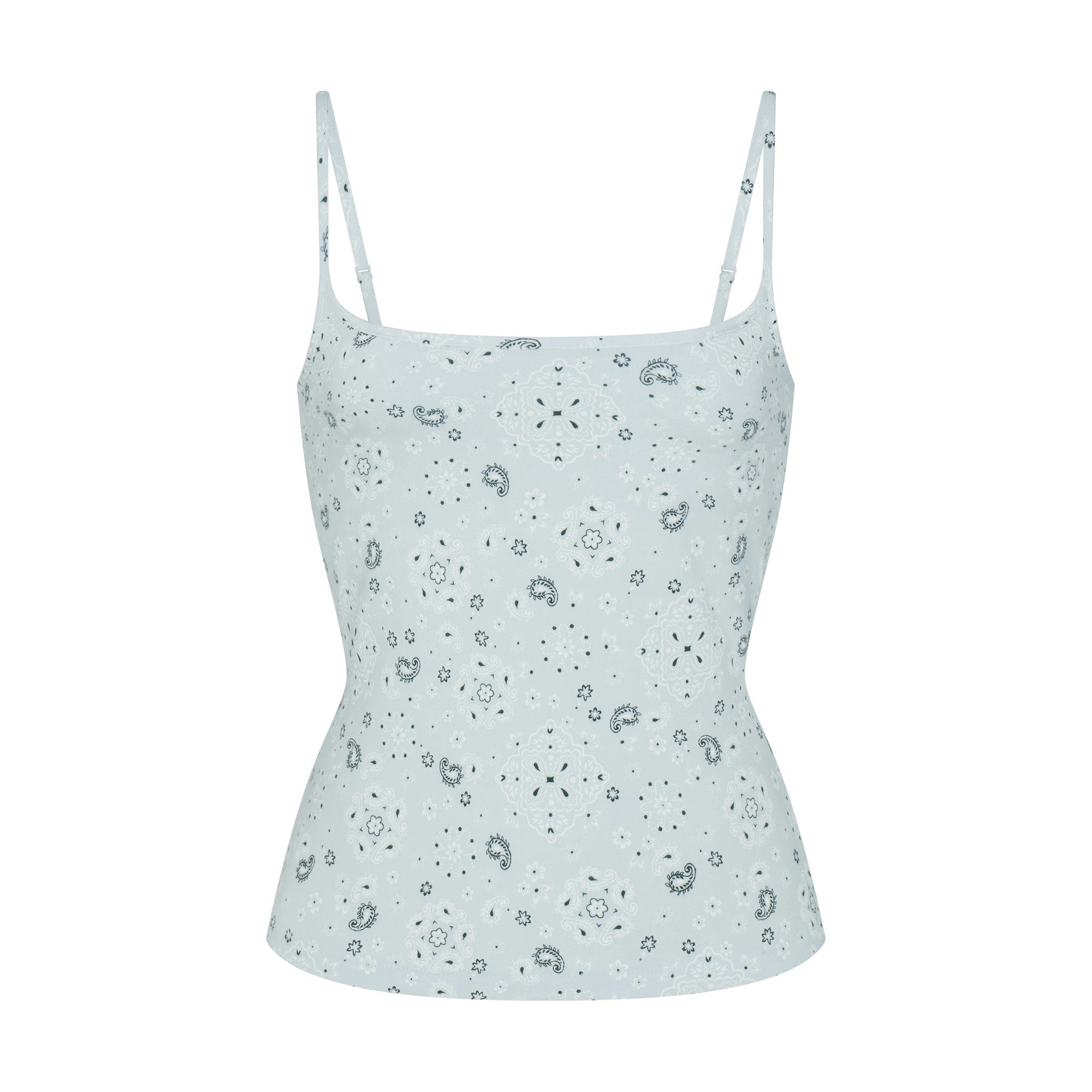 COTTON JERSEY SCOOP NECK CAMI - POWDER BLUE BANDANA - image 39