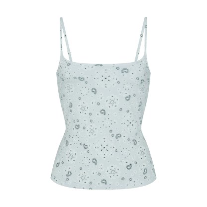 COTTON JERSEY SCOOP NECK CAMI - POWDER BLUE BANDANA - image 39
