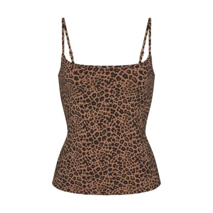 COTTON JERSEY SCOOP NECK CAMI - SIENNA NATURAL LEOPARD - image 6