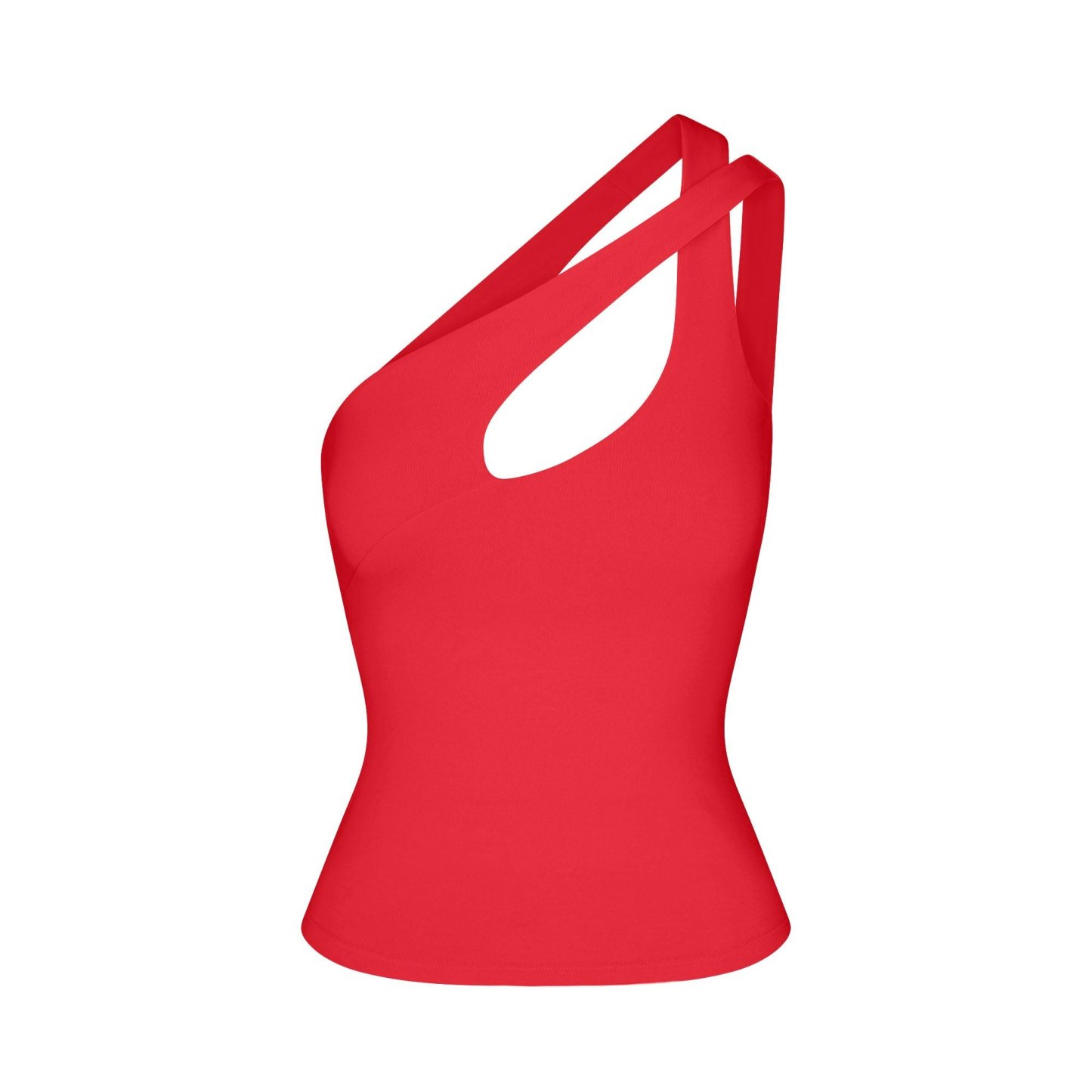 SMOOTH LAYERS ONE SHOULDER TOP - CARMINE - image 5