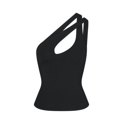 SMOOTH LAYERS ONE SHOULDER TOP - OBSIDIAN - image 10