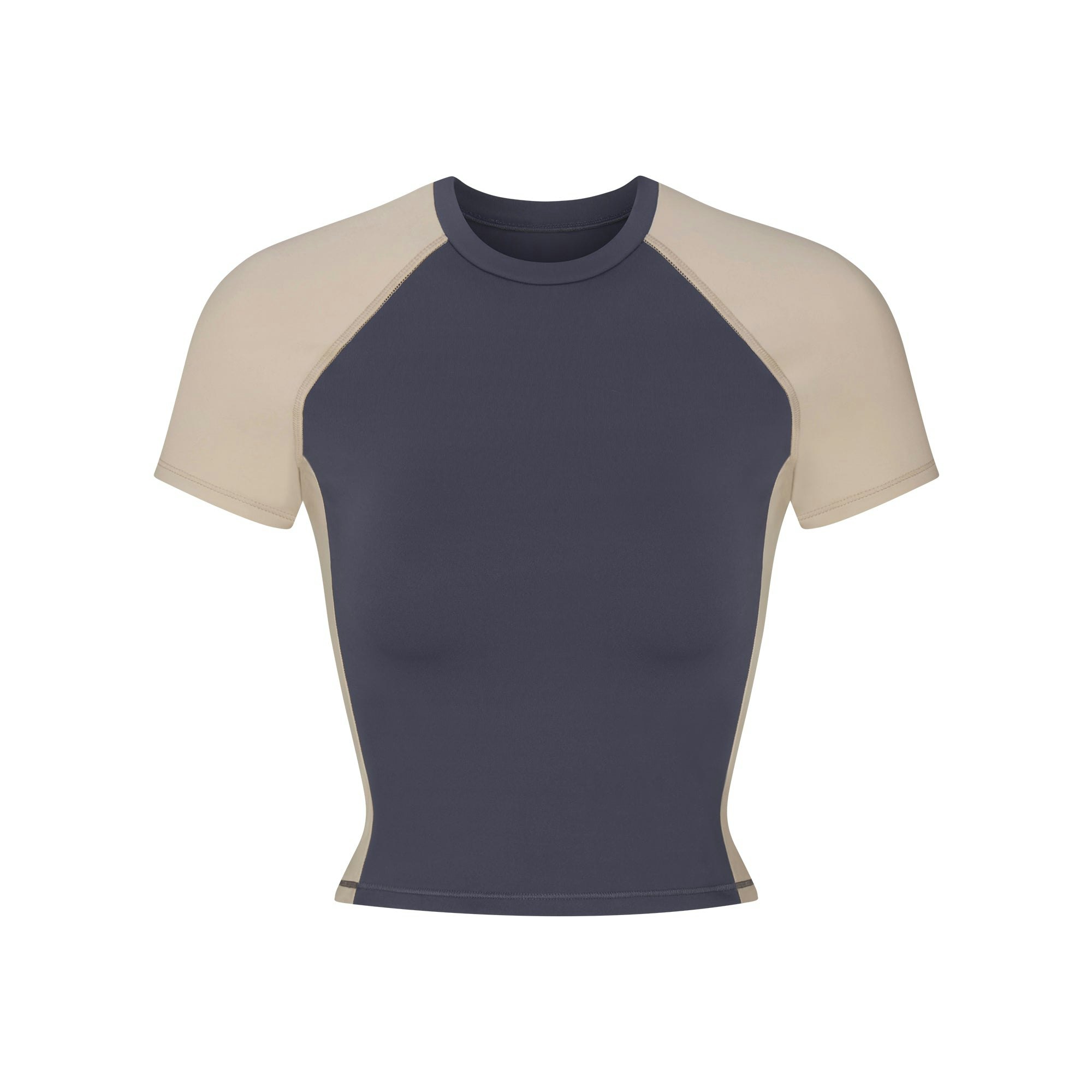 NikeSKIMS MATTE SHINE MIX CROPPED BABY TEE - DEEP ROYAL AND STONE - image 7
