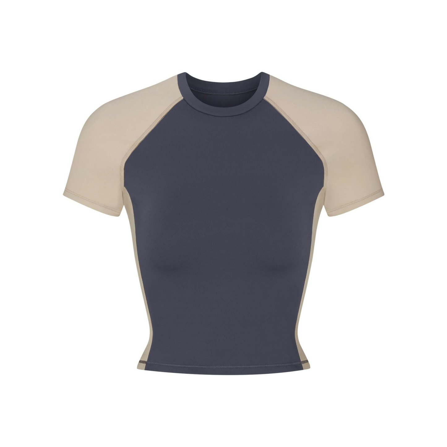 NikeSKIMS MATTE SHINE MIX CROPPED BABY TEE - DEEP ROYAL AND STONE - image 7