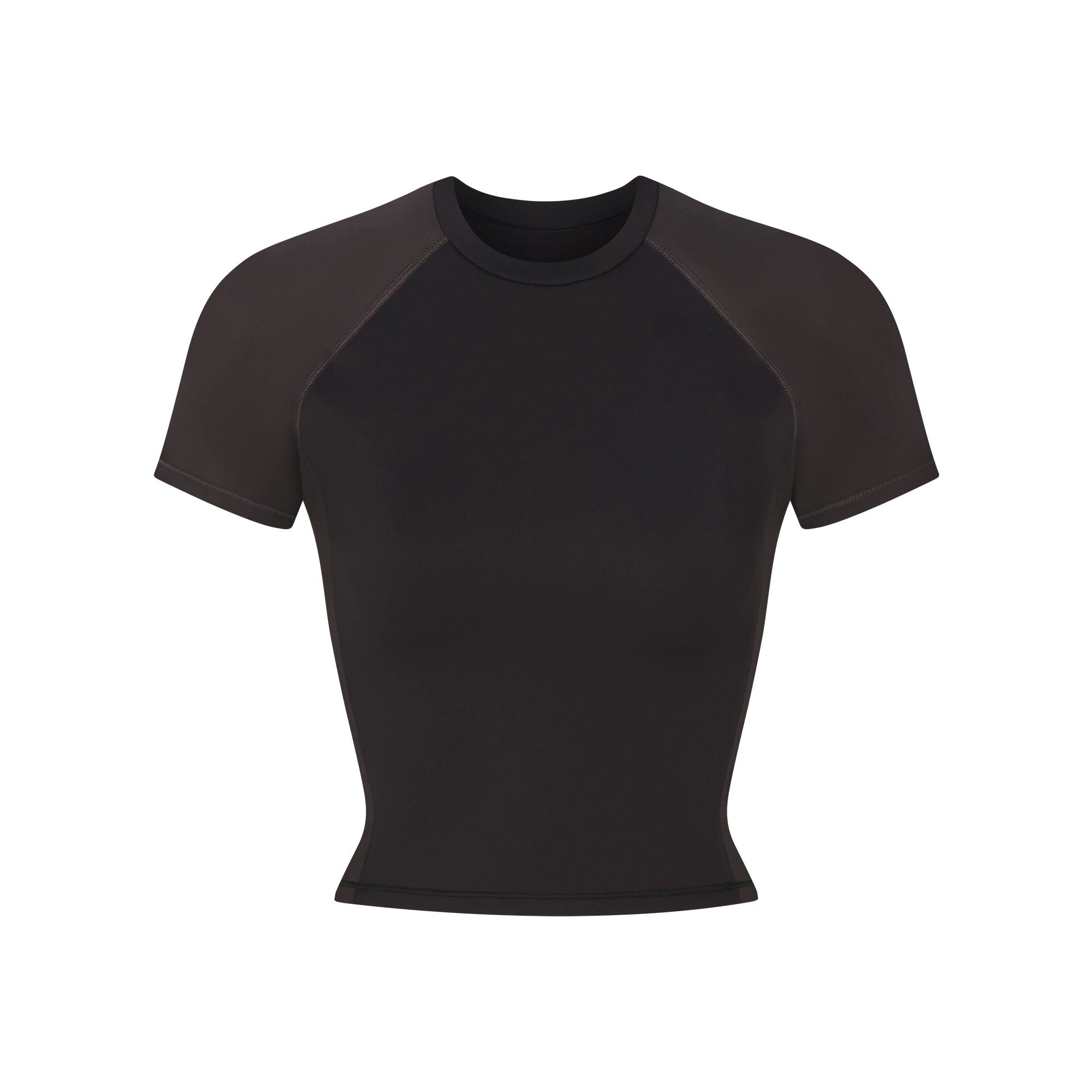 NikeSKIMS MATTE SHINE MIX CROPPED BABY TEE - OBSIDIAN AND IGNEOUS - image 13