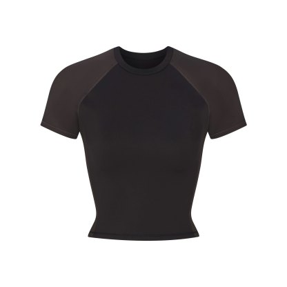 NikeSKIMS MATTE SHINE MIX CROPPED BABY TEE - OBSIDIAN AND IGNEOUS - image 13