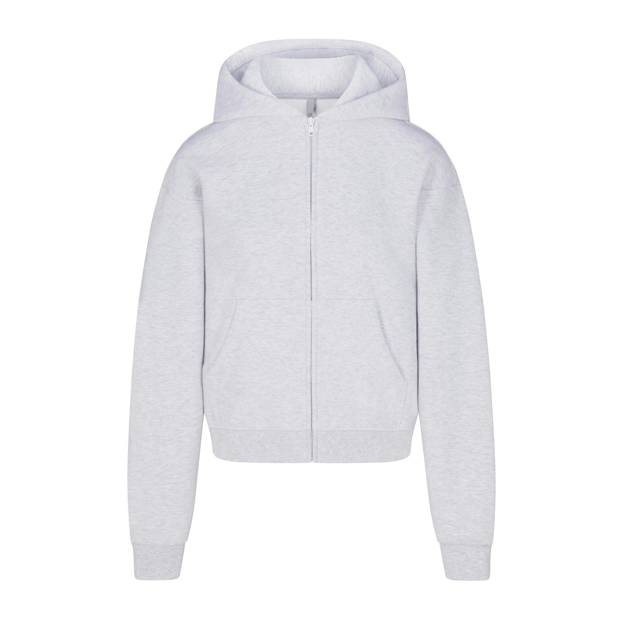 COTTON FLEECE CLASSIC ZIP UP HOODIE - LIGHT HEATHER GREY - image 7