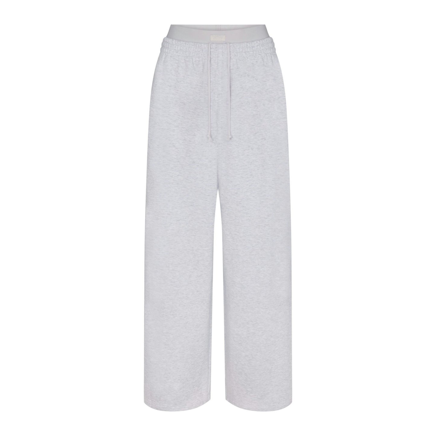 COTTON FLEECE OVERSIZED DOUBLE WAISTBAND PANT - LIGHT HEATHER GREY - image 6