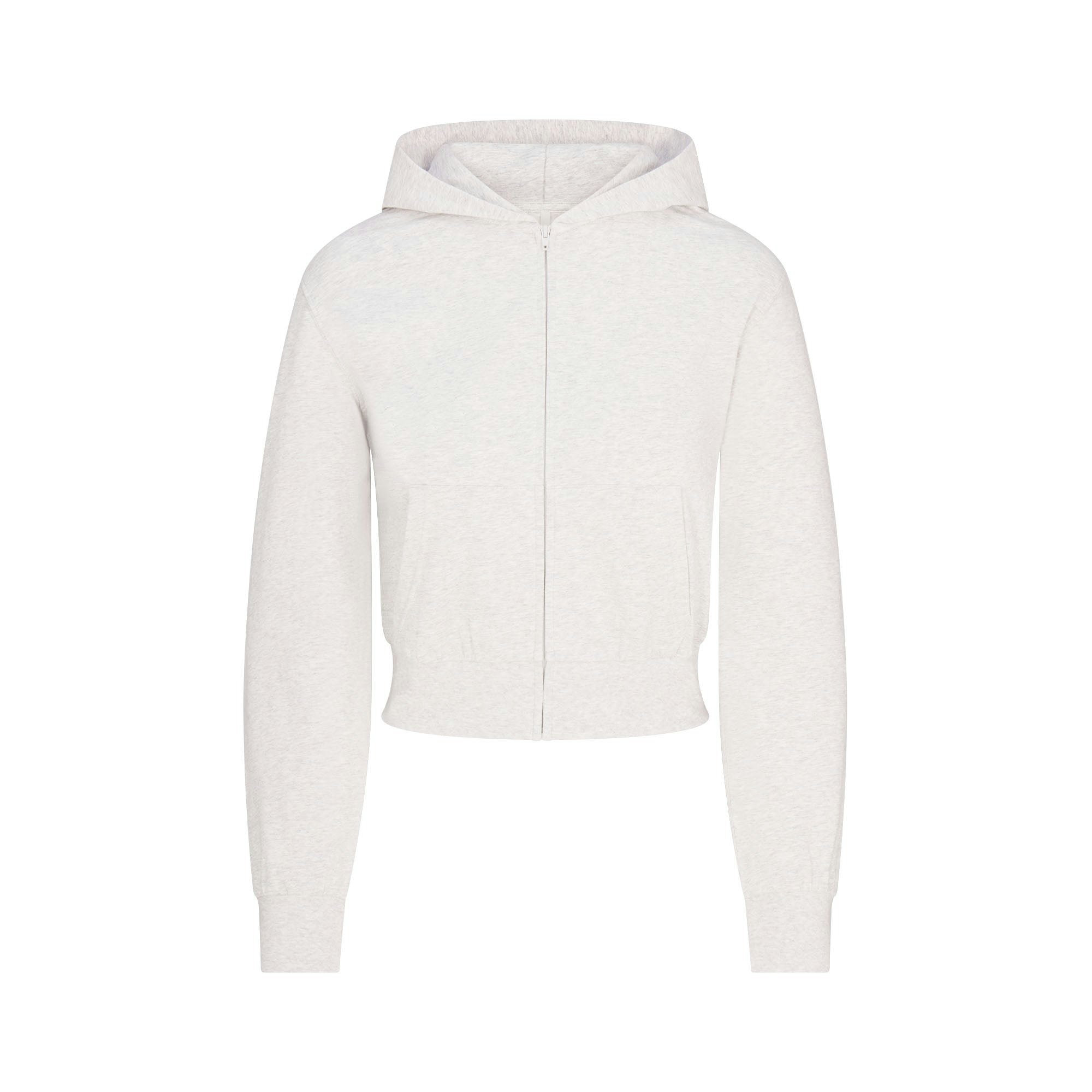 COTTON JERSEY ZIP UP HOODIE - LIGHT HEATHER GREY - image 21