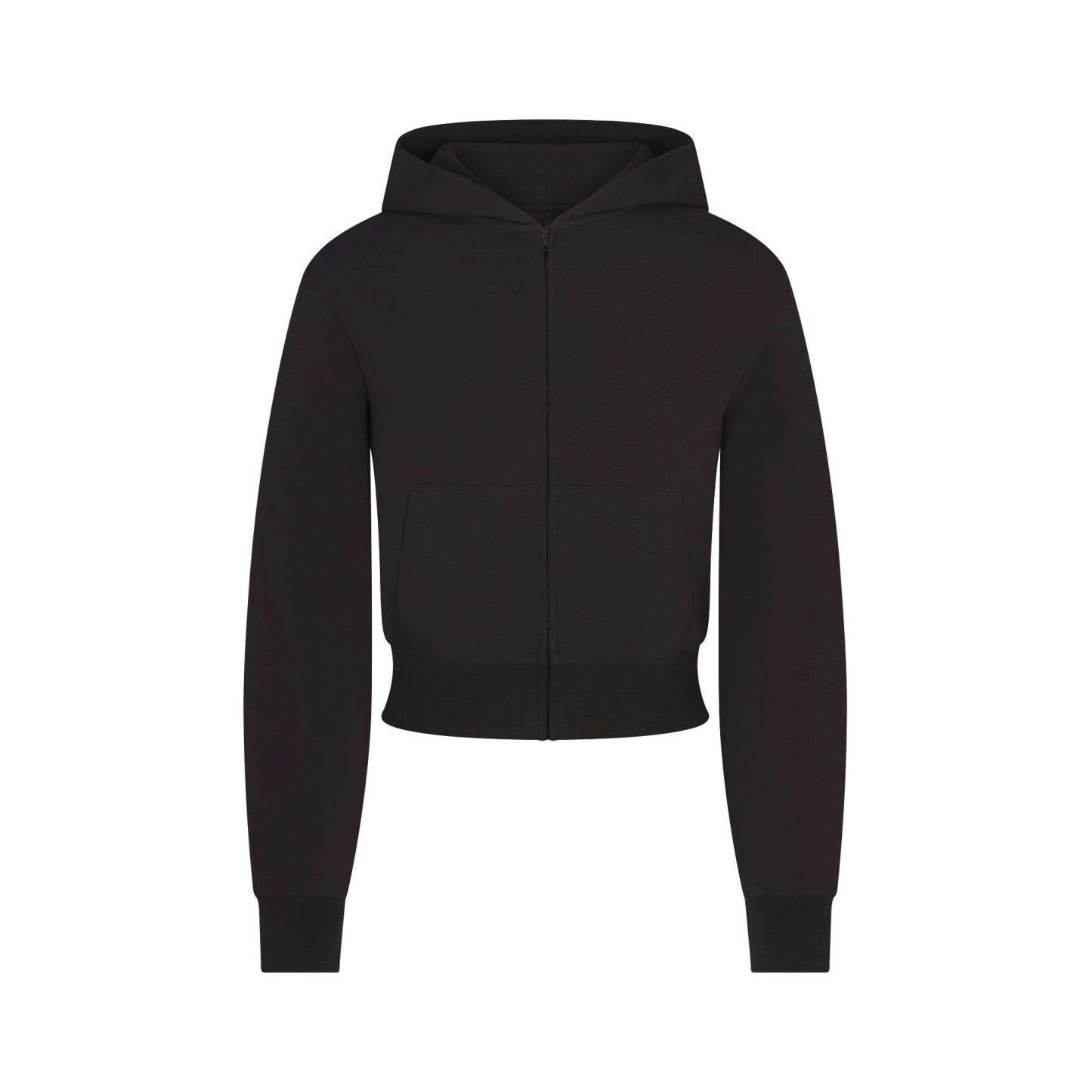 COTTON JERSEY ZIP UP HOODIE - SOOT - image 6