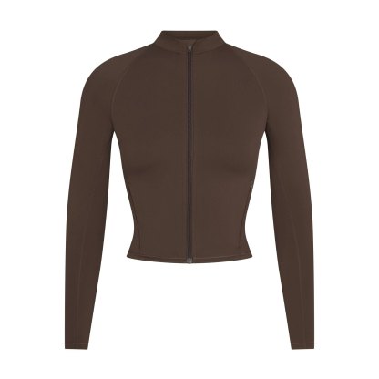 NikeSKIMS MATTE MOCK NECK FULL ZIP JACKET - DARK SEPIA - image 15
