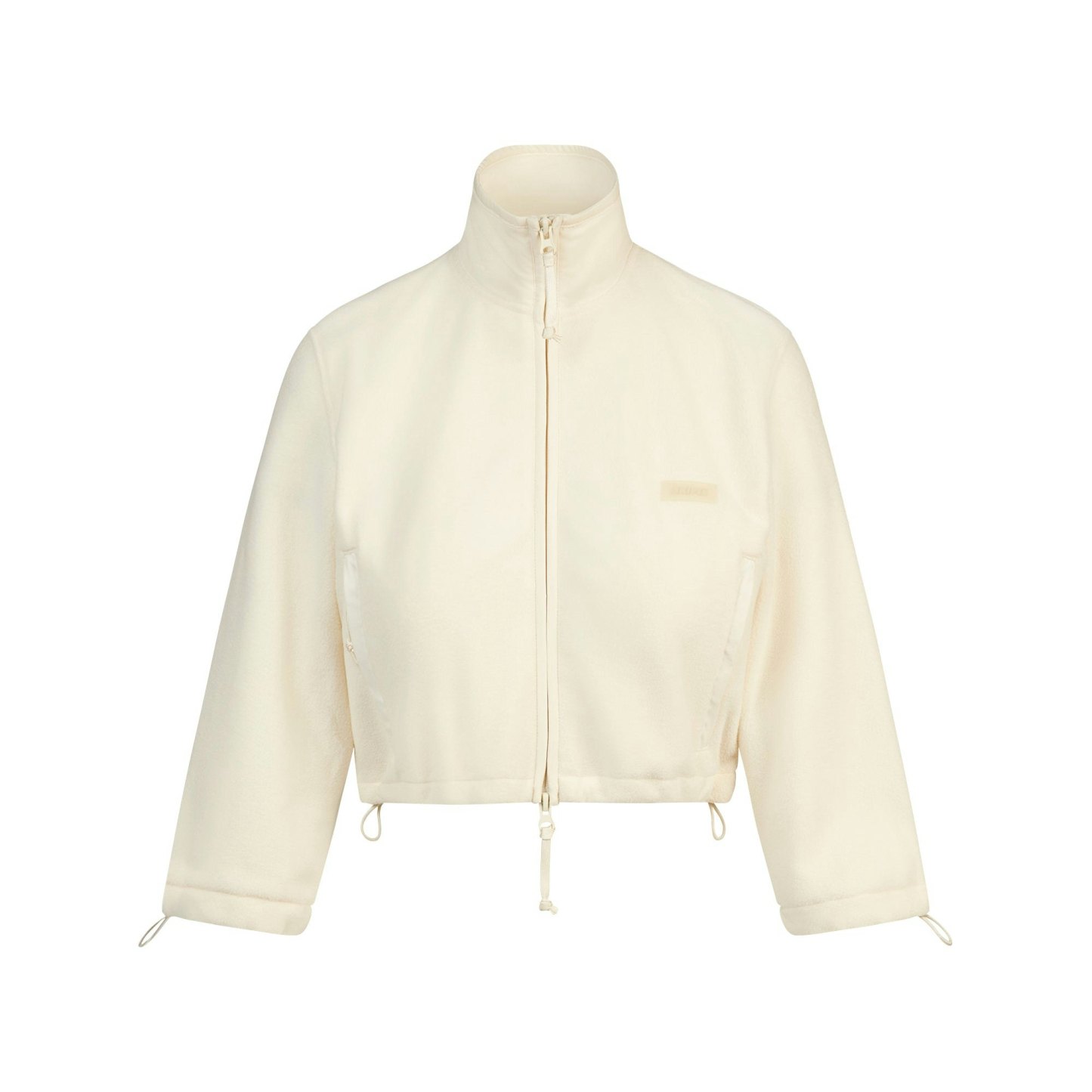 OUTDOOR FLEECE CROPPED 3/4 SLEEVE JACKET - ECRU - image 5