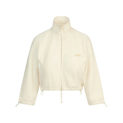 OUTDOOR FLEECE CROPPED 3/4 SLEEVE JACKET - ECRU - image 5
