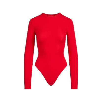 FITS EVERYBODY LONG SLEEVE CREW NECK BODYSUIT - CHERRY - image 16
