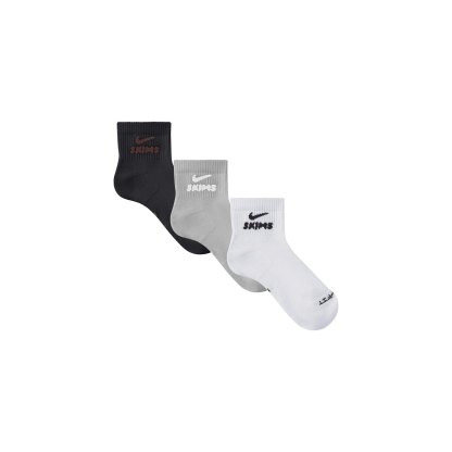 NikeSKIMS ACCESSORIES DRI-FIT™ QUARTER CREW SOCK 3-PACK - HEATHER GREY MULTI