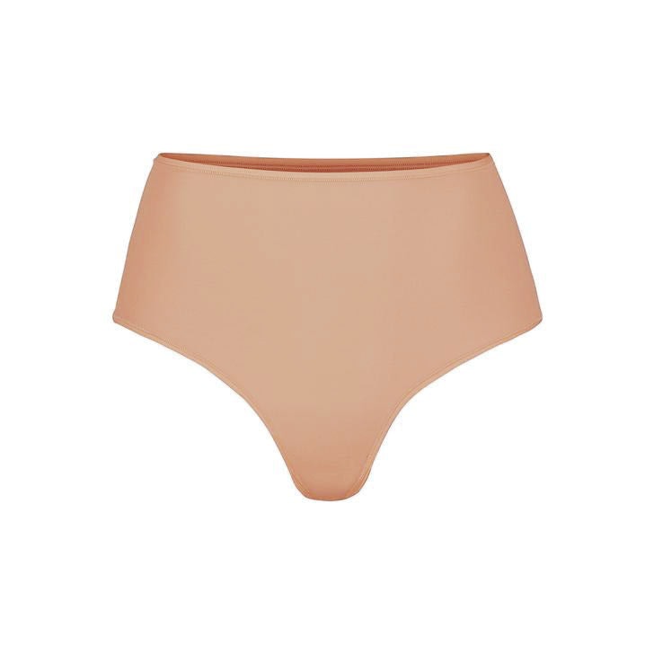 FITS EVERYBODY HIGH-WAISTED THONG - OCHRE