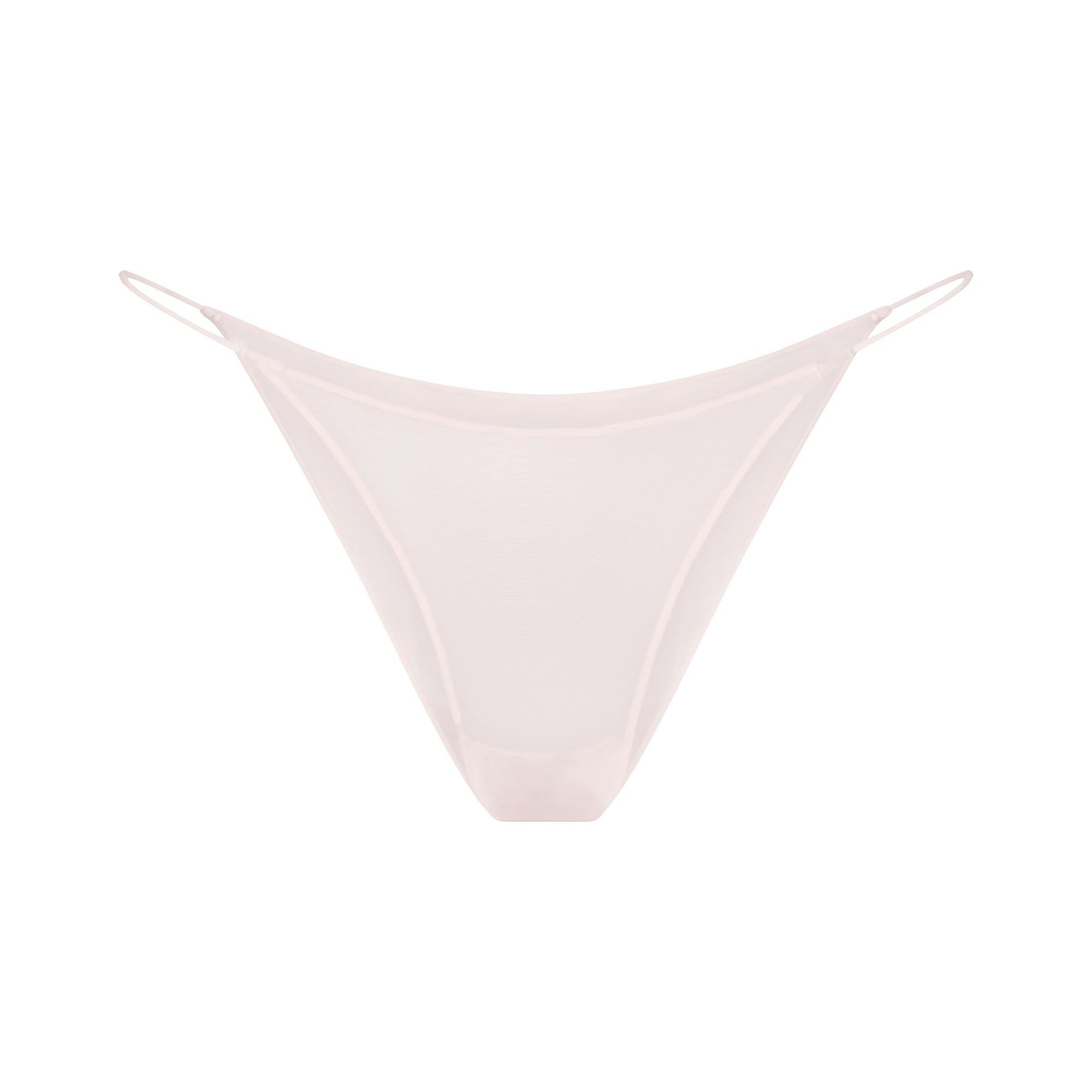 ULTRA FINE MESH STRING BIKINI - BARELY PINK