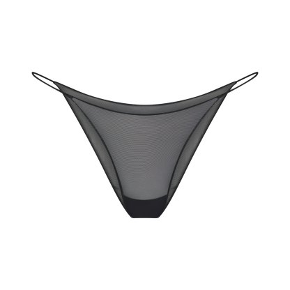 ULTRA FINE MESH STRING BIKINI - OBSIDIAN