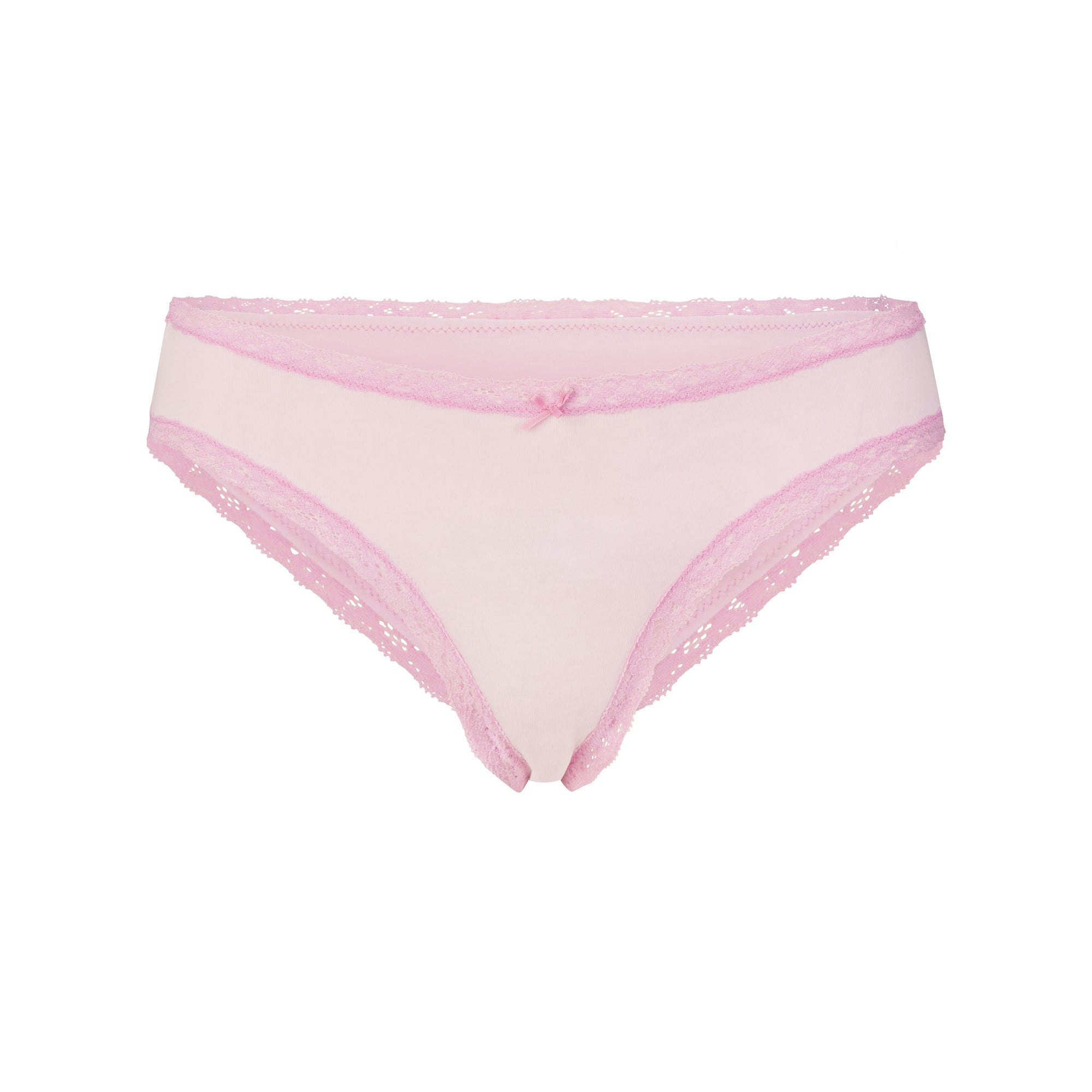 LIGHTWEIGHT COTTON LACE BRIEF - CHERRY BLOSSOM
