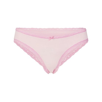 LIGHTWEIGHT COTTON LACE BRIEF - CHERRY BLOSSOM