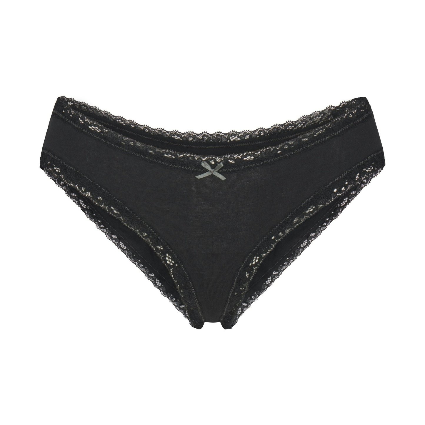 LIGHTWEIGHT COTTON LACE BRIEF - SOOT