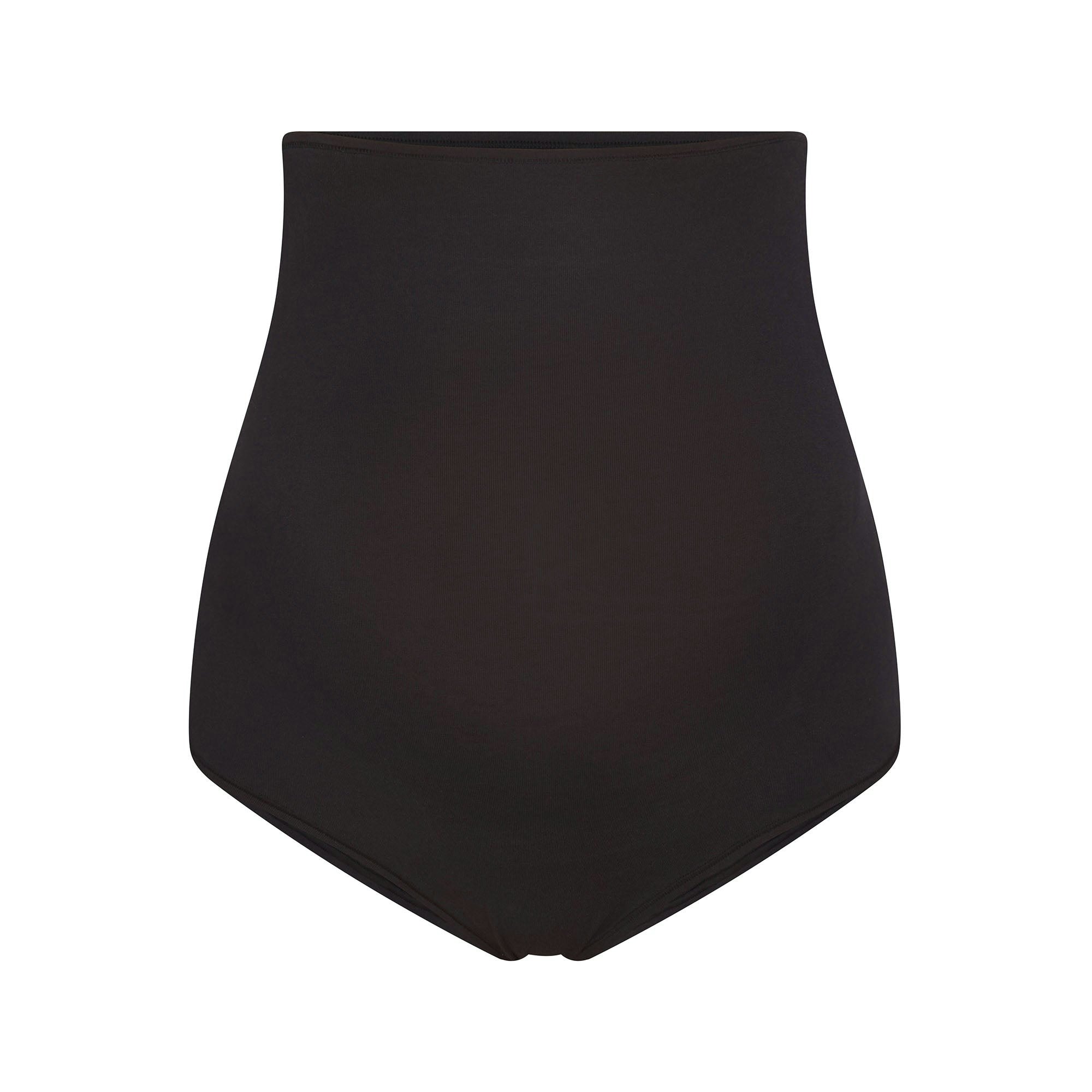 COTTON JERSEY MATERNITY HIGH-WAISTED BRIEF - SOOT