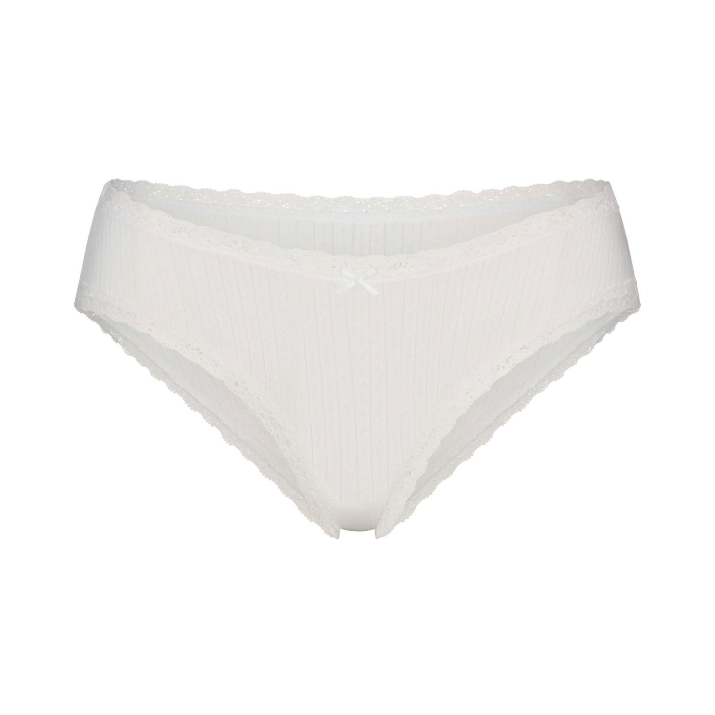 LIGHTWEIGHT COTTON LACE BRIEF - SNOW