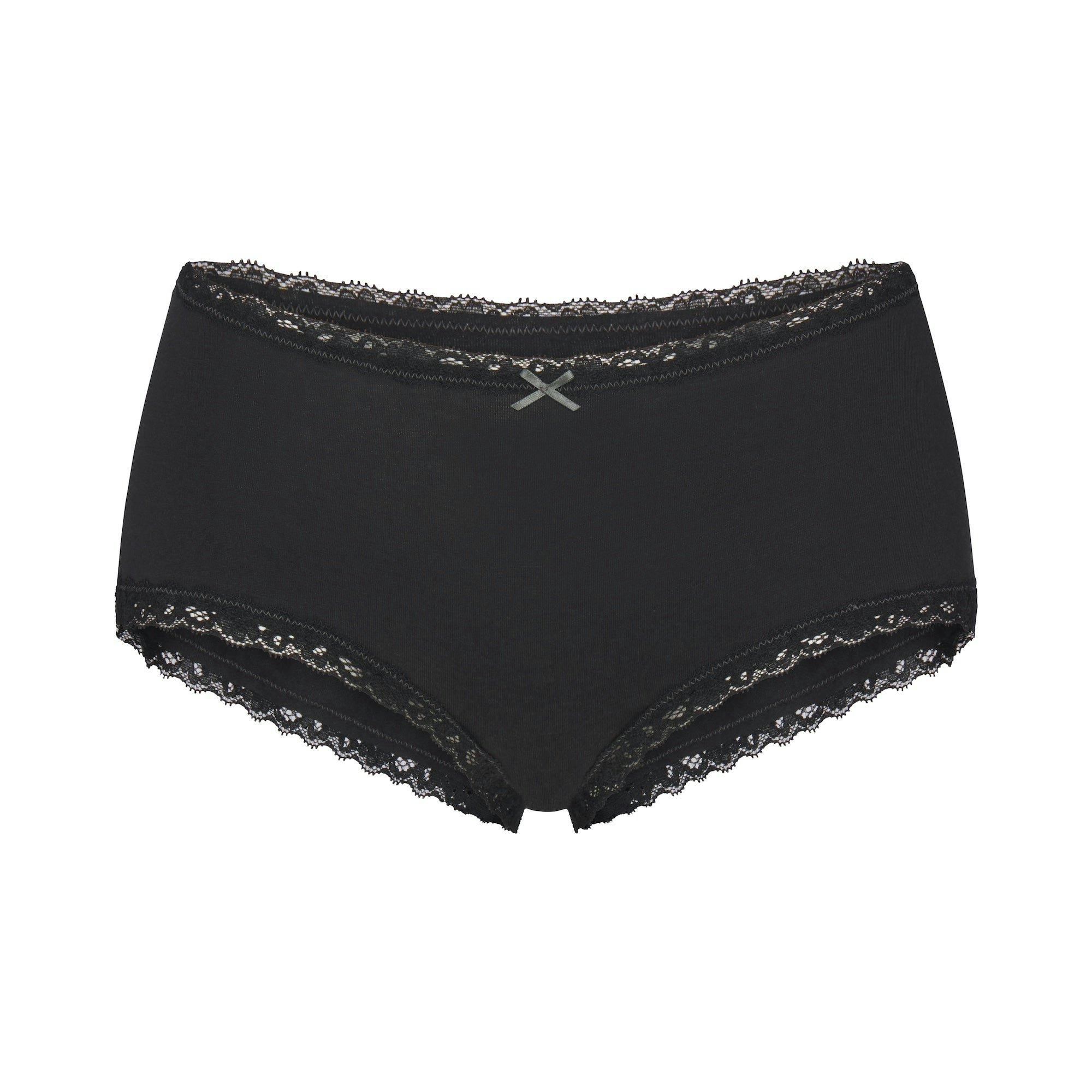 LIGHTWEIGHT COTTON LACE BOY SHORT - SOOT