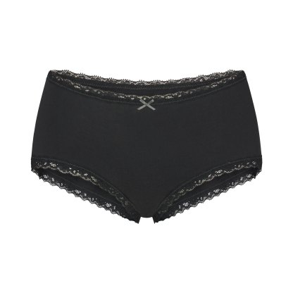 LIGHTWEIGHT COTTON LACE BOY SHORT - SOOT